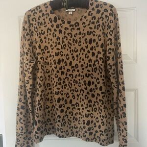 J. Crew Tan and Black Animal Print Sweater